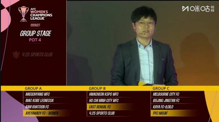 女足亚冠分组：北京女足与墨尔本城、卡雅FC、纳萨夫女足同组